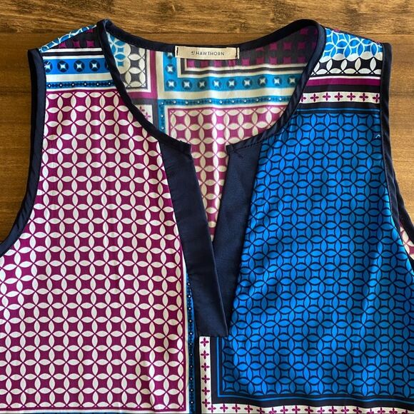 41 Hawthorn Stitch Fix Purple & Blue Geometric Tank Women's XS - Picture 4 of 6